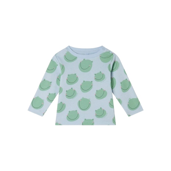 frog-print long-sleeve top