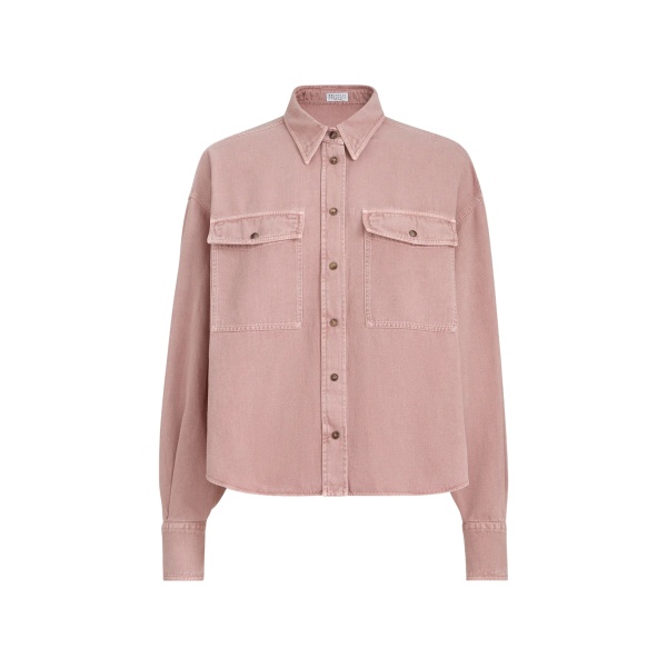 garment-dyed flap-pocket shirt