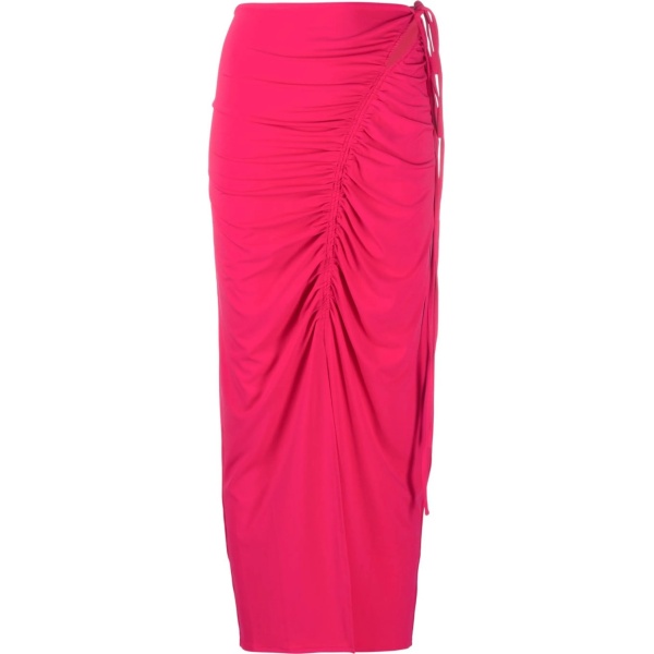 gathered midi skirt