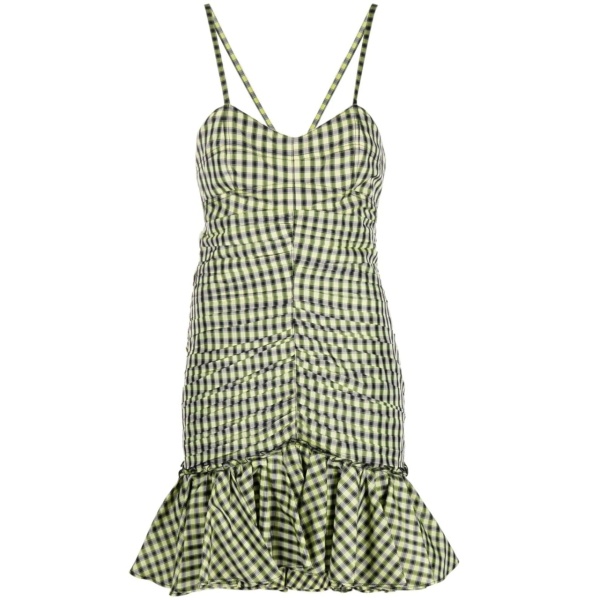 gingham check print minidress