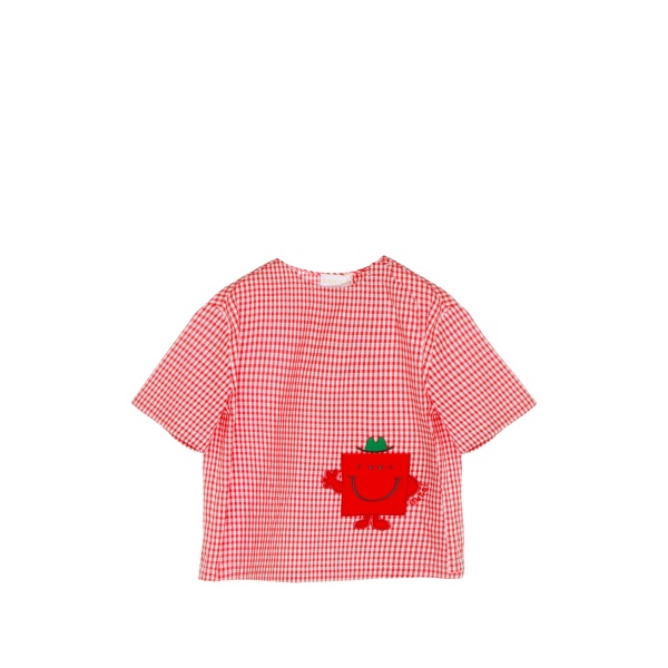 gingham cotton T-shirt