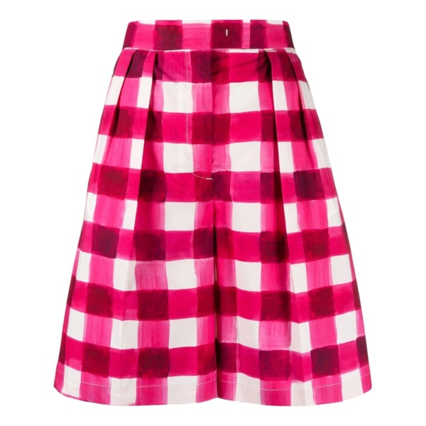 gingham-print tailored knee-length shorts