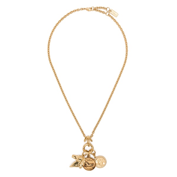 gold-tone charm necklace