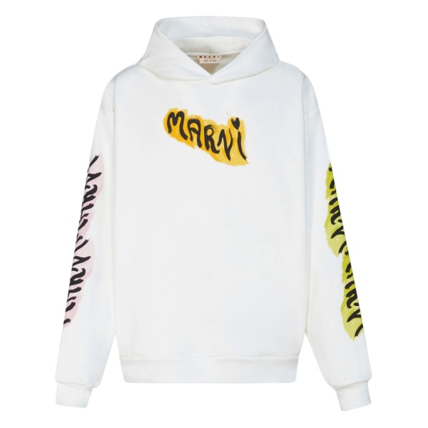 graffiti-print cotton hoodie