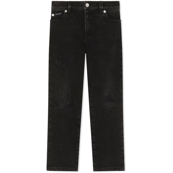 graffiti-print straight-leg jeans