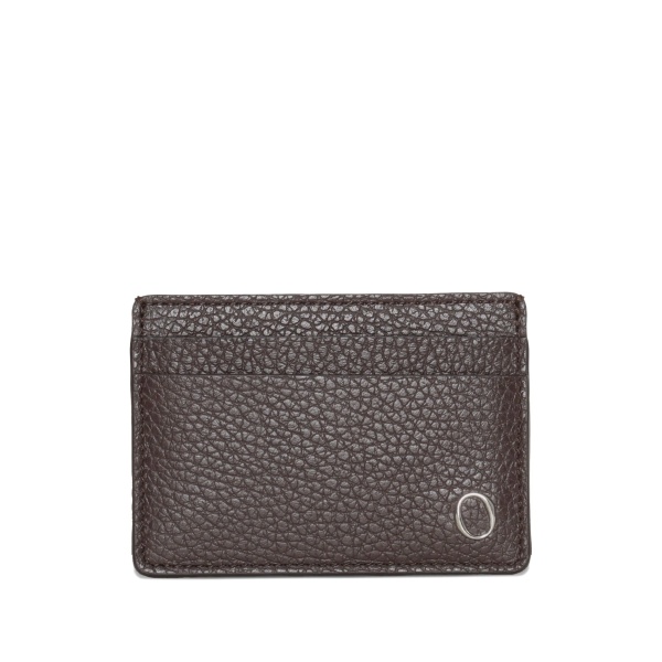 hammered-leather logo cardholder