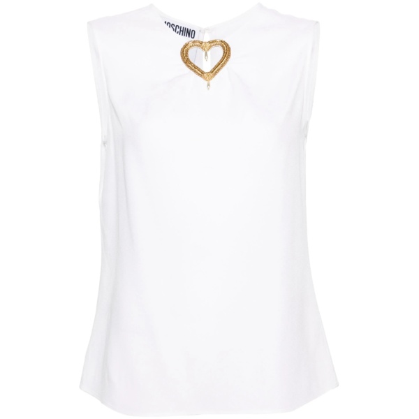 heart cut-out sleeveless blouse