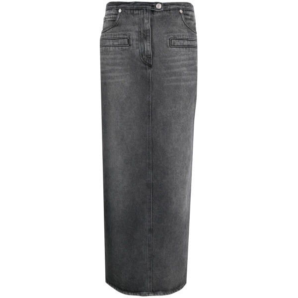 Heritage cut-out stonewashed denim skirt