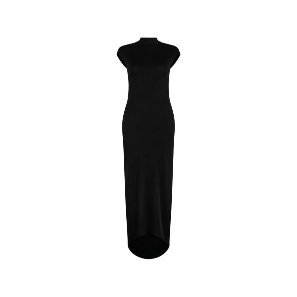 high-neck maxi dress