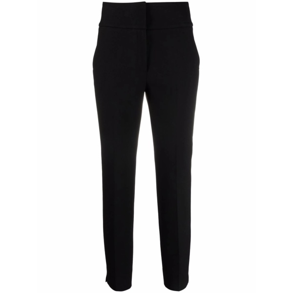 high-rise slim-fit trousers