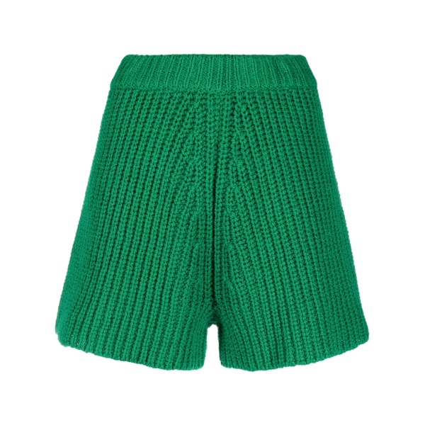 high-waisted knitted shorts