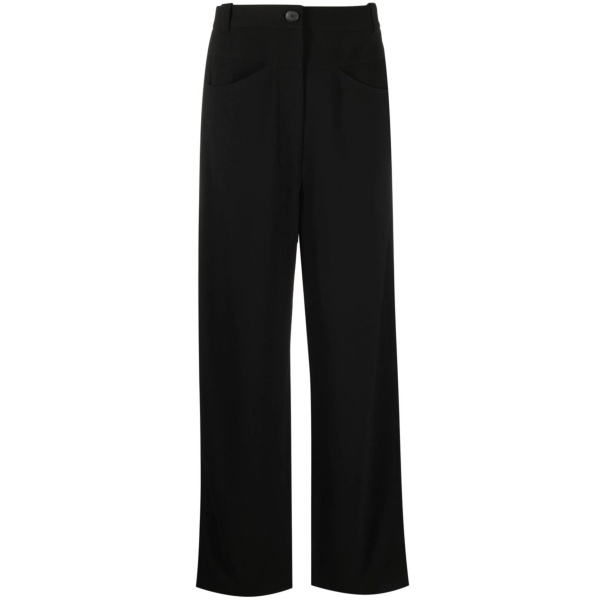 high-waisted straight leg trousers