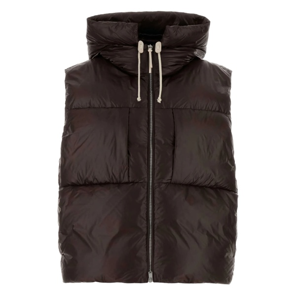 hooded quilted gilet