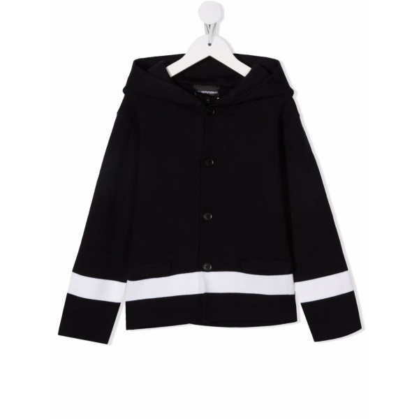 hooded stripe cardigan
