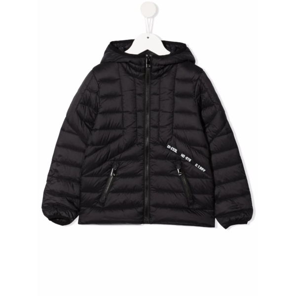 hooded zip-up padded jacket