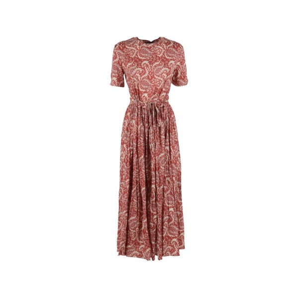 Ibiza paisley-print tie waist dress