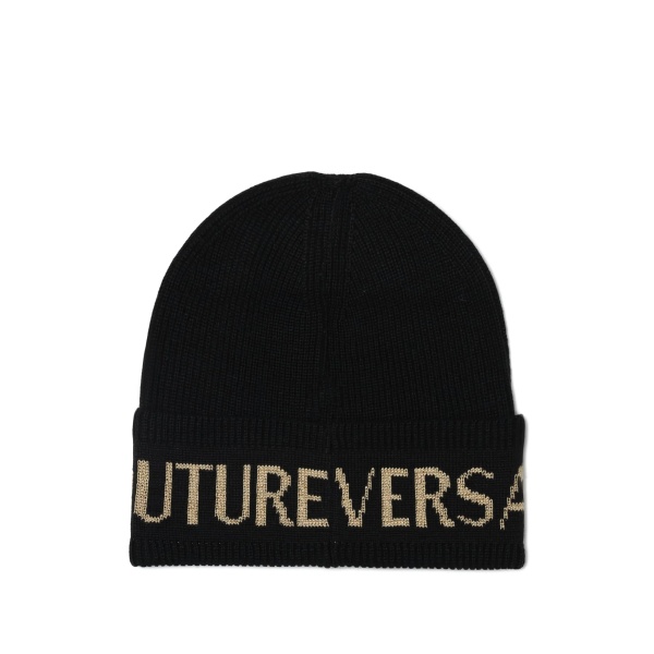 intarsia-knit logo beanie