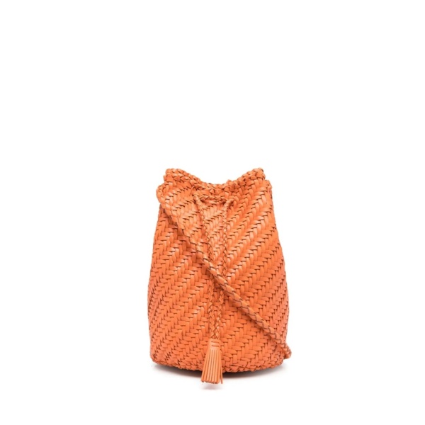 interwoven-design bucket bag