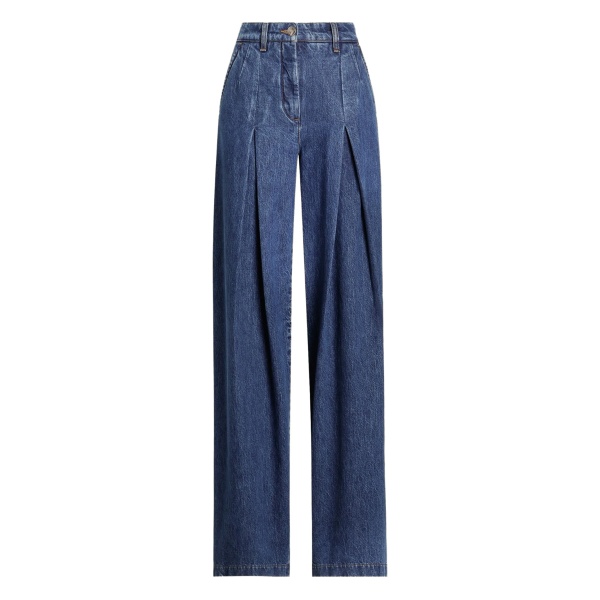 inverted-pleat jeans