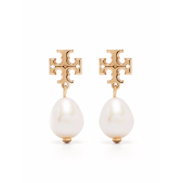 Kira pearl double hoop earrings