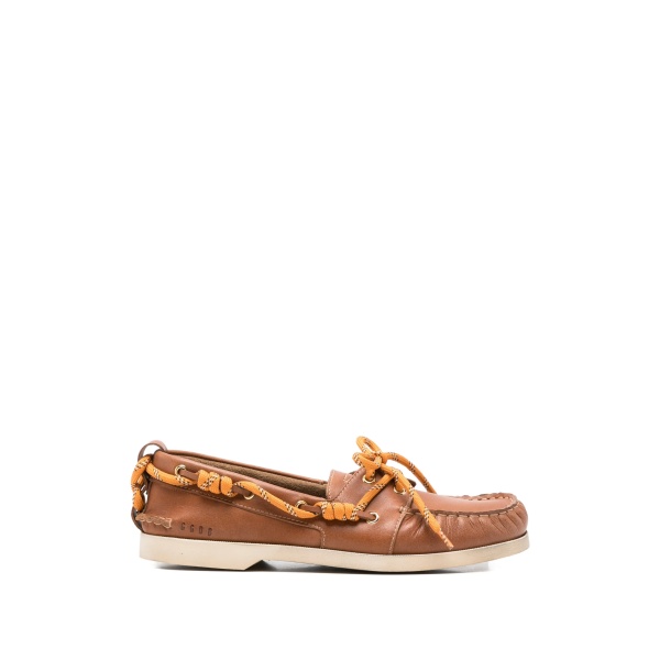 lace-up leather loafers