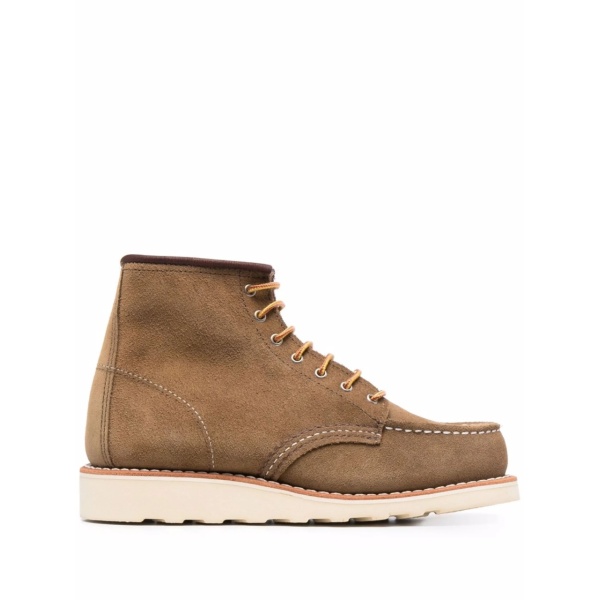 lace-up suede ankle boots