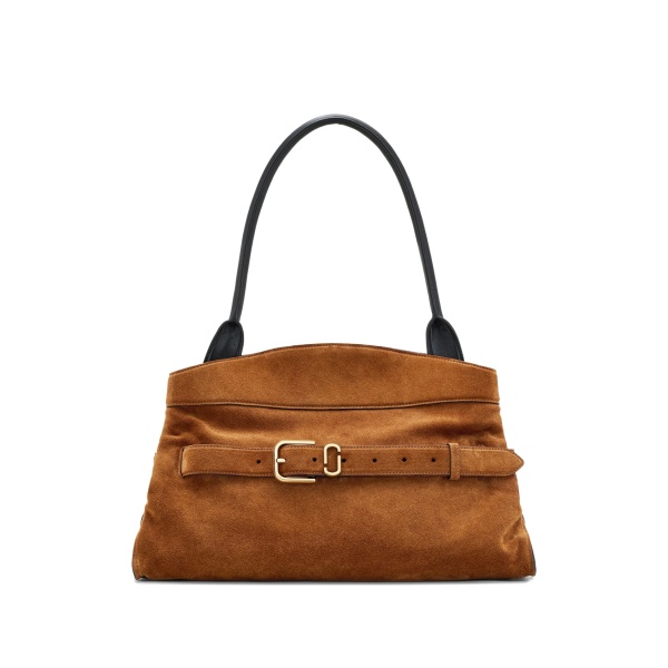 large Dakota belt-buckle suede shoulder bag