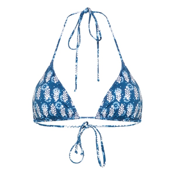 Leah floral-print bikini top