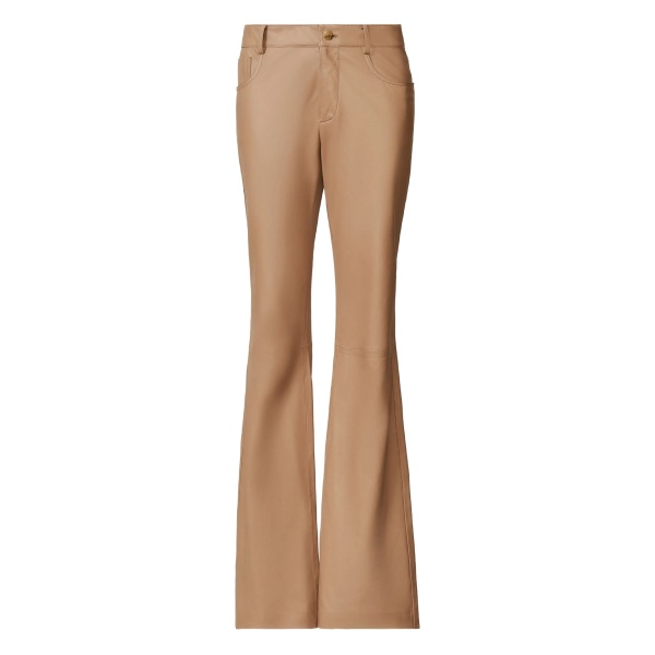 leather flared trousers