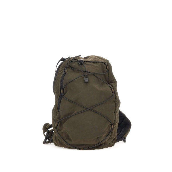 Lens-detail drawstring backpack