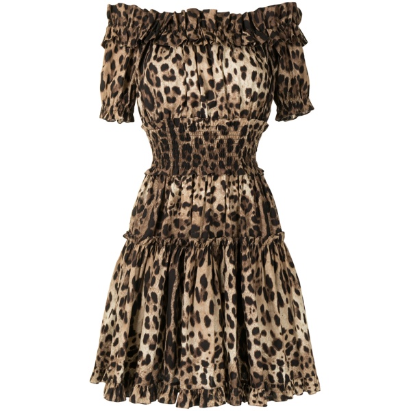 leopard-print short dress