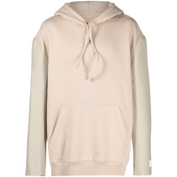 logo-appliqué contrast-sleeve hoodie