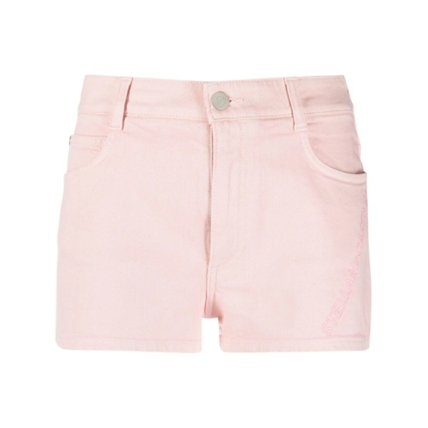 logo-appliqué denim shorts
