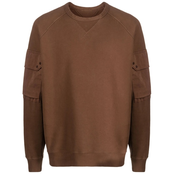 logo-appliqué panelled cotton sweatshirt