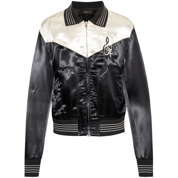 logo-embroidered bomber jacket