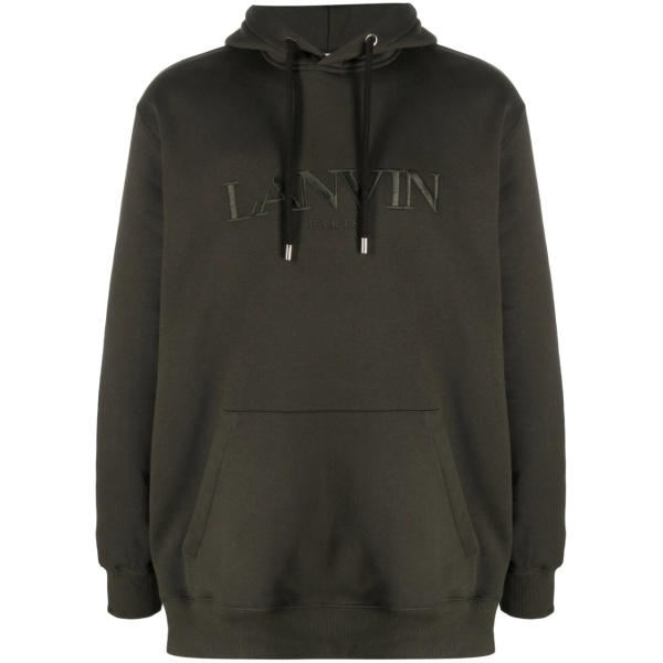 logo-embroidered cotton hoodie