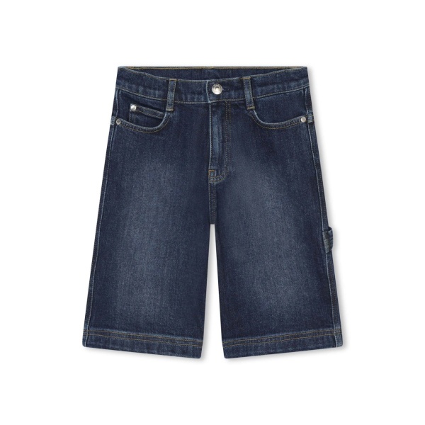 logo-embroidered denim shorts