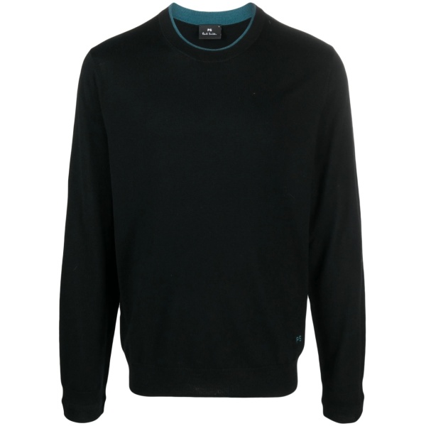 logo-embroidered merino jumper