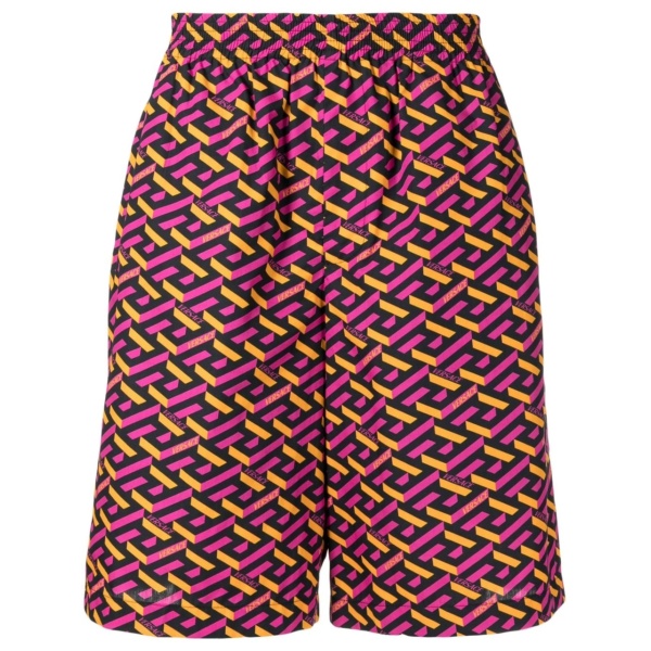 logo geometric swim shorts