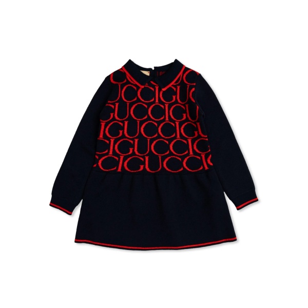 logo-jacquard dress