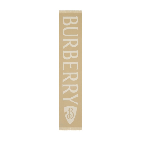 logo-jacquard wool scarf