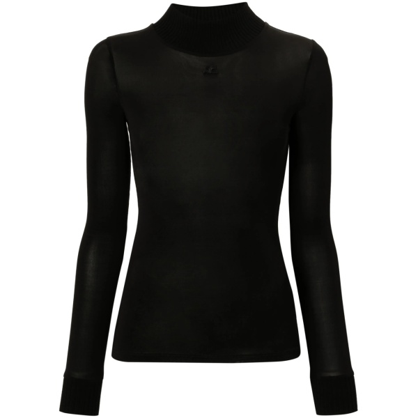 logo-patch roll-neck top