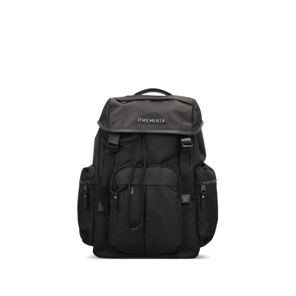 logo-plaque buckled backpack