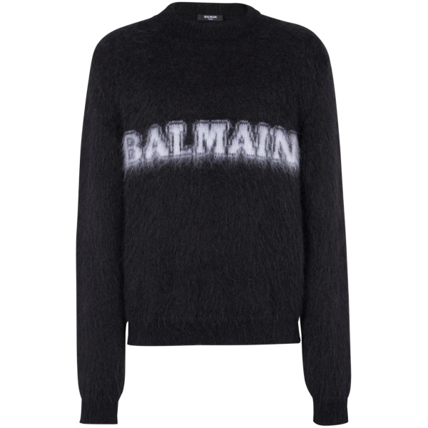 logo-print brushed-finish jumper