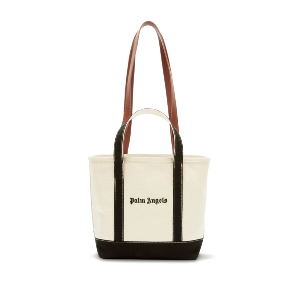 logo-print canvas tote bag
