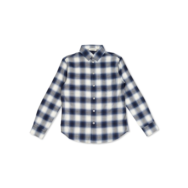 logo-print checked shirt