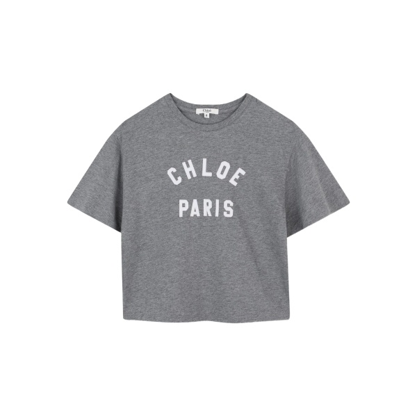 logo-print cropped T-shirt