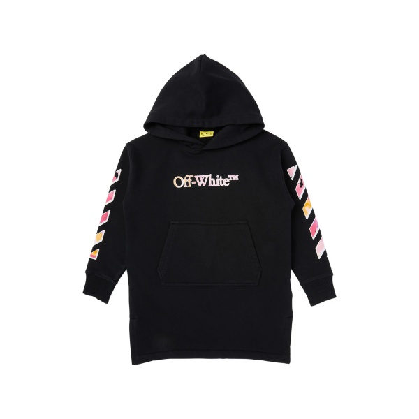logo-print hooded dress