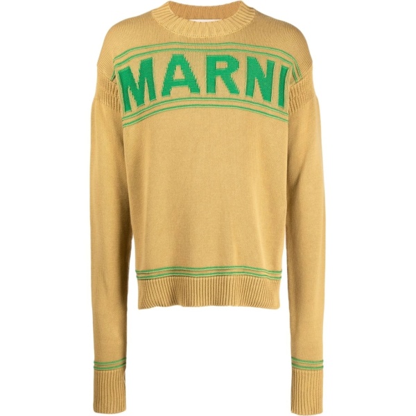 logo-print knit jumper