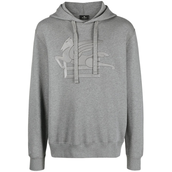 logo-stamp cotton hoodie